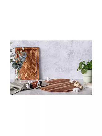 TEAKHAUS | Schneidebrett Herringbone 36x25cm Teakholz | 